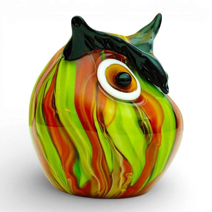 Colourful glass owl in Murano style