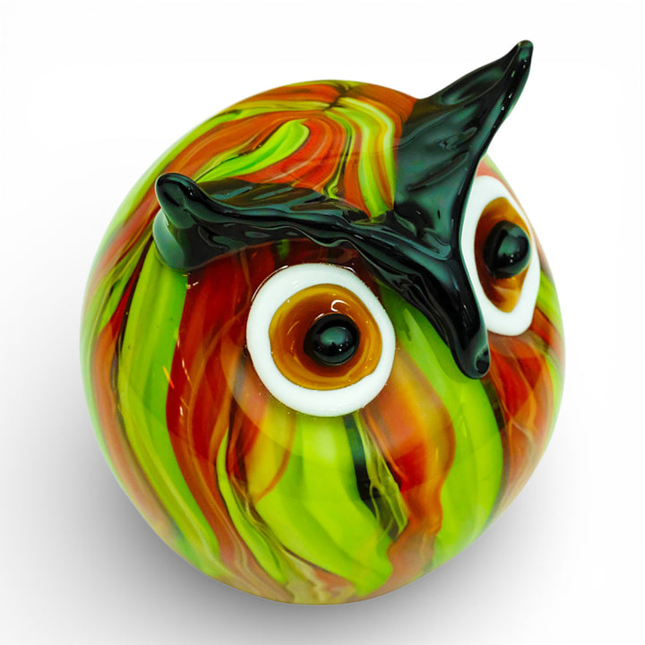 Colourful glass owl in Murano style