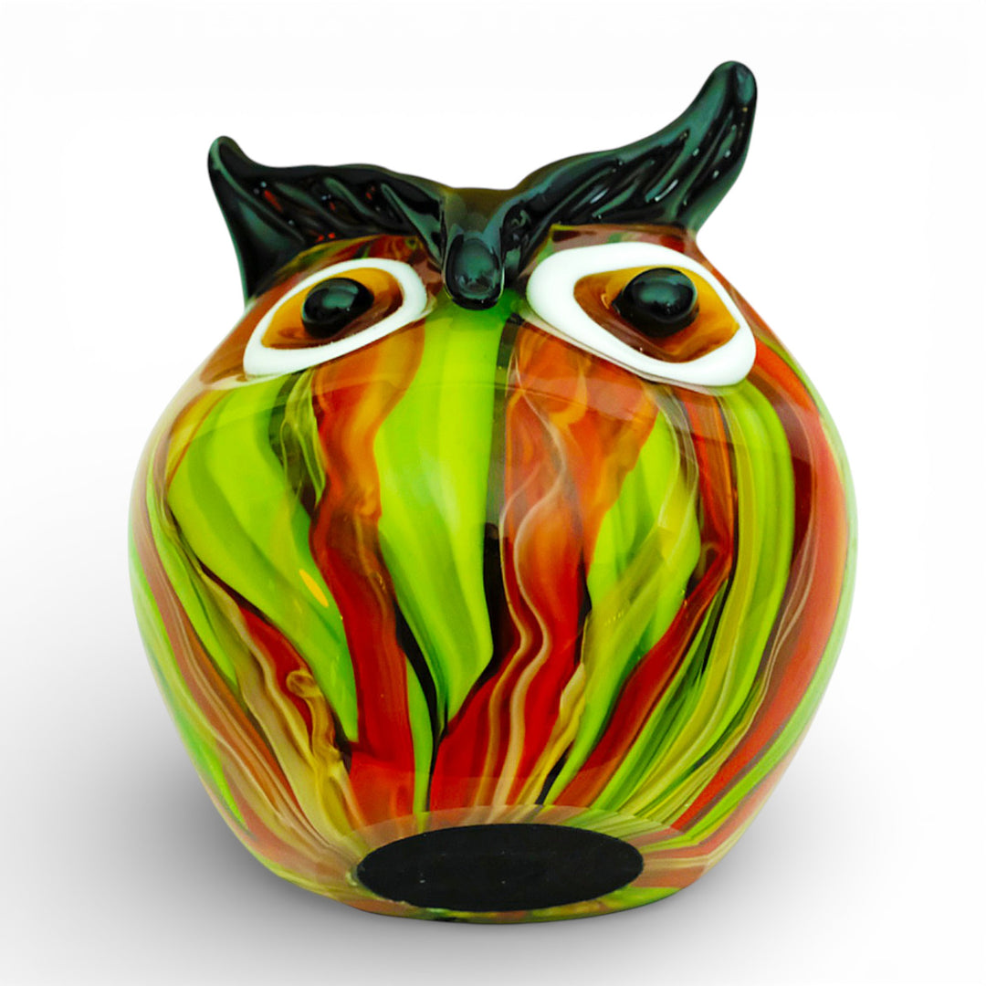 Colourful glass owl in Murano style