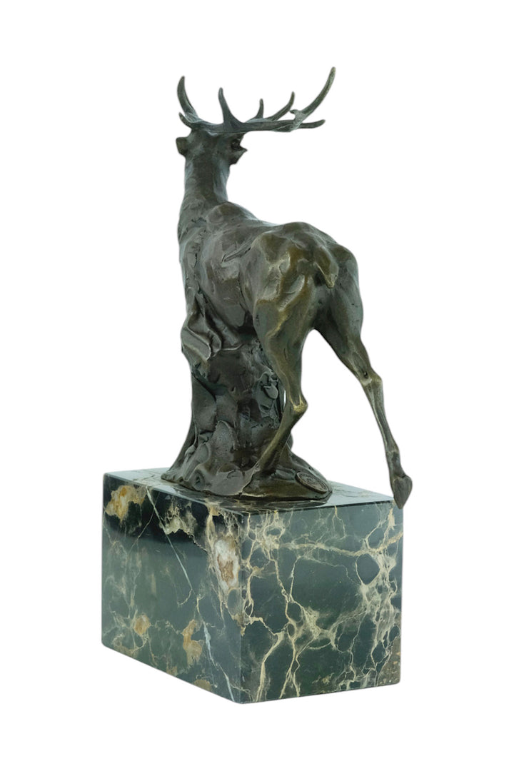 Bronze sculpture of a braying red deer