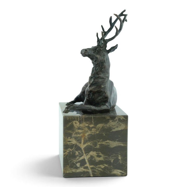 Bronze sculpture of a lying deer after Louis-Albert Carvin