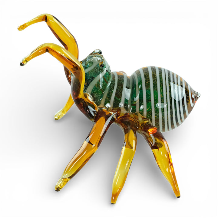Glass spider sculpture in Murano style