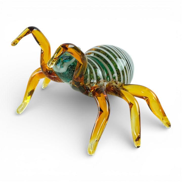 Glass spider sculpture in Murano style