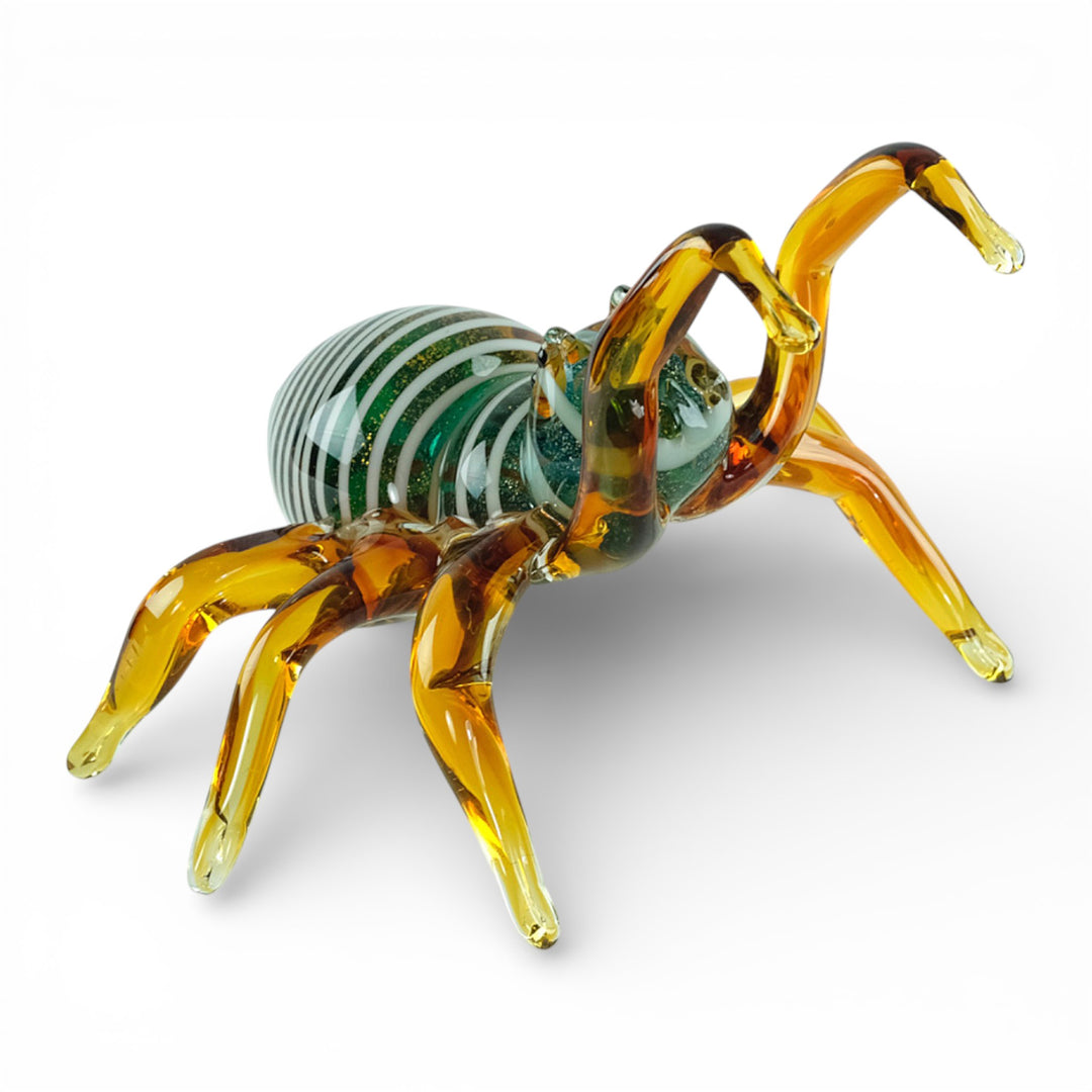 Glass spider sculpture in Murano style