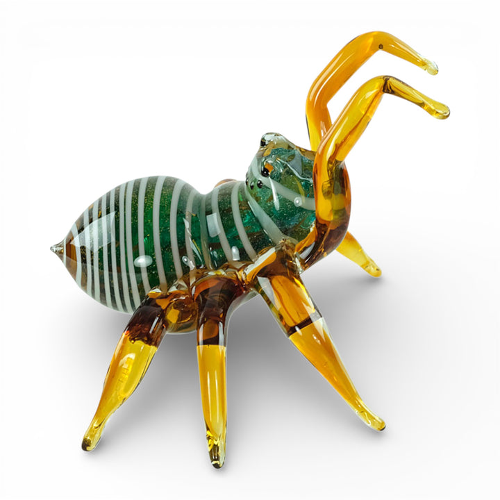 Glass spider sculpture in Murano style