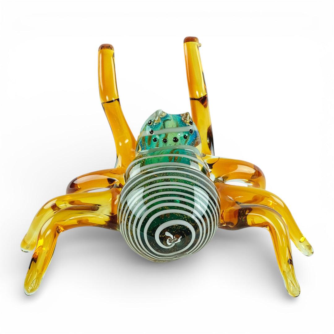 Glass spider sculpture in Murano style