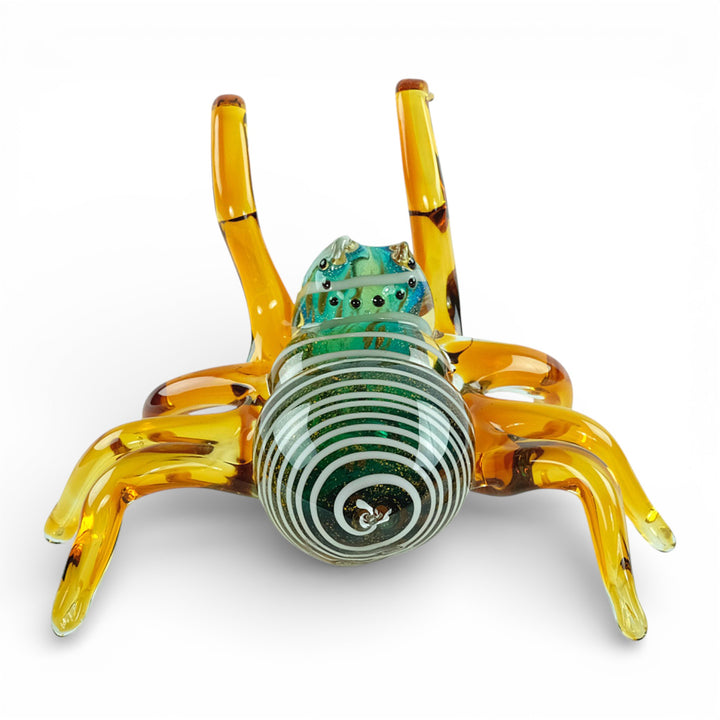 Glass spider sculpture in Murano style