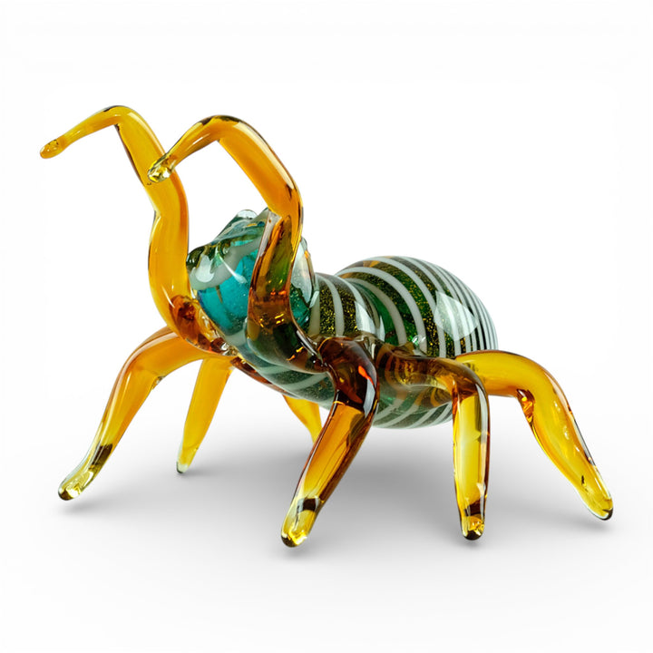 Glass spider sculpture in Murano style