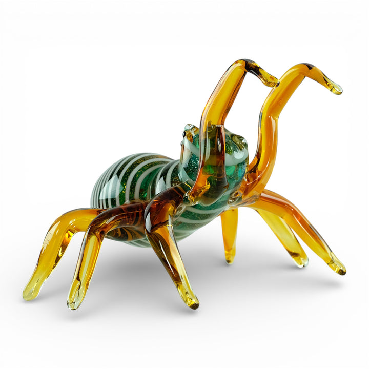 Glass spider sculpture in Murano style
