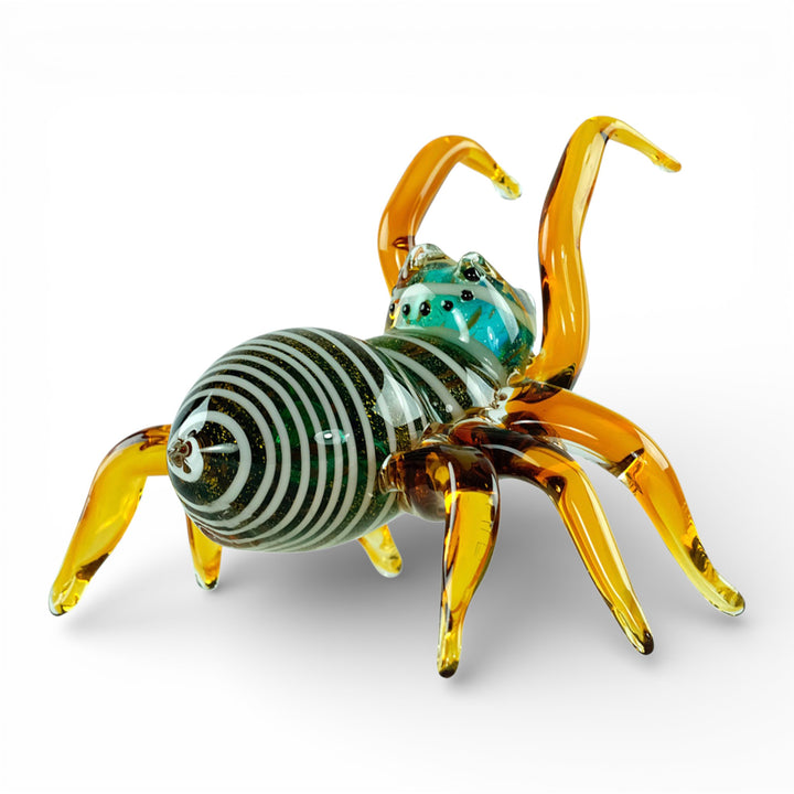 Glass spider sculpture in Murano style