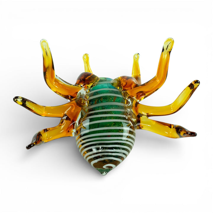 Glass spider sculpture in Murano style