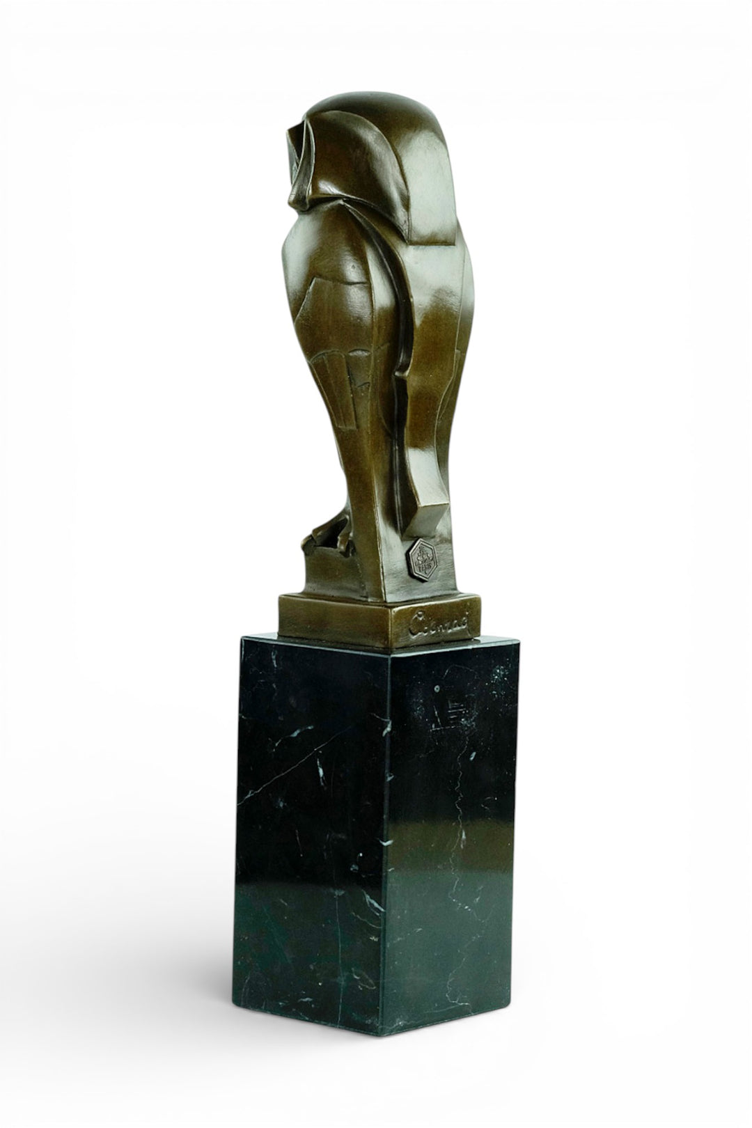 Scultura di gufo in bronzo stile Art Déco