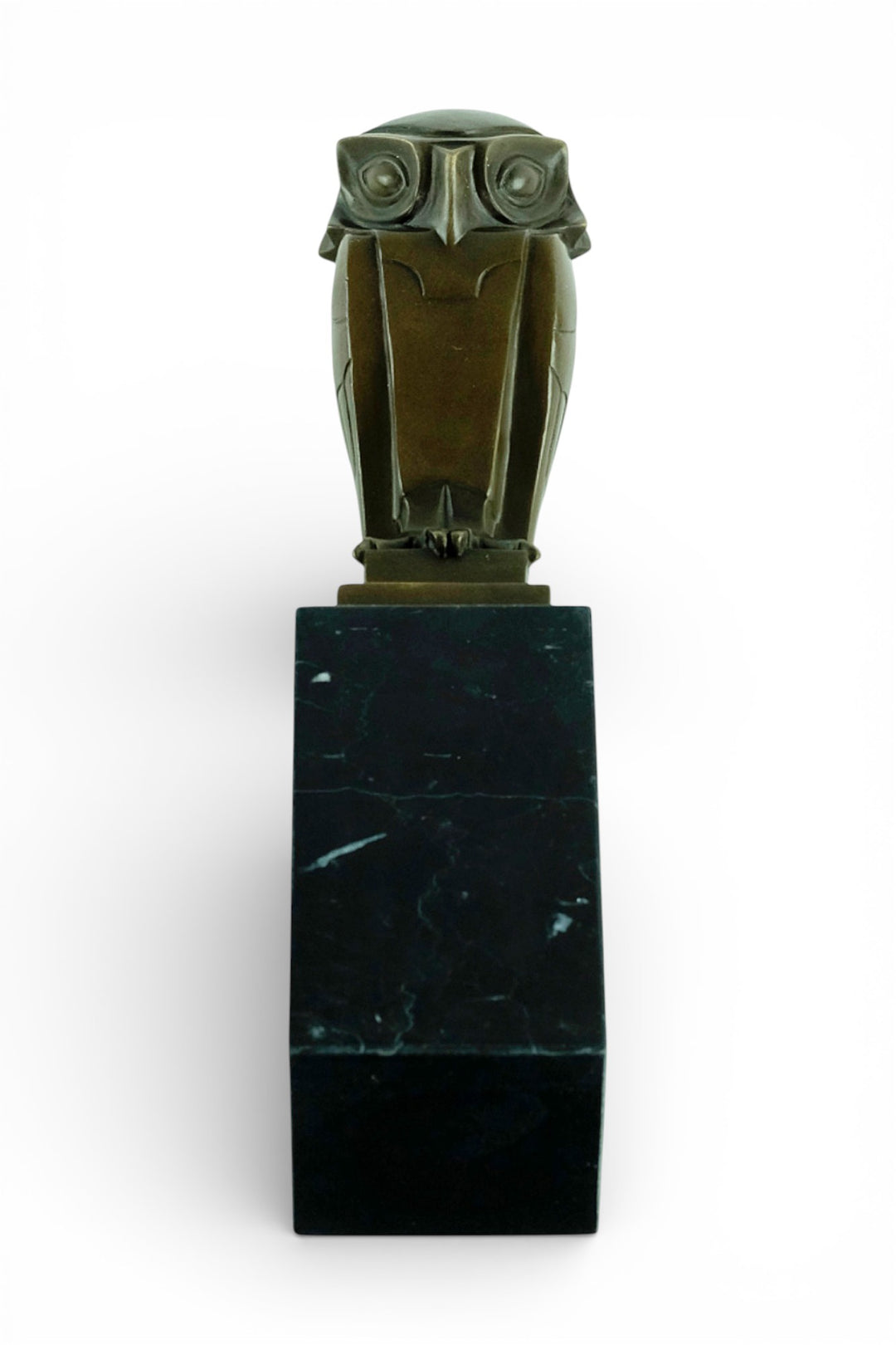 Scultura di gufo in bronzo stile Art Déco