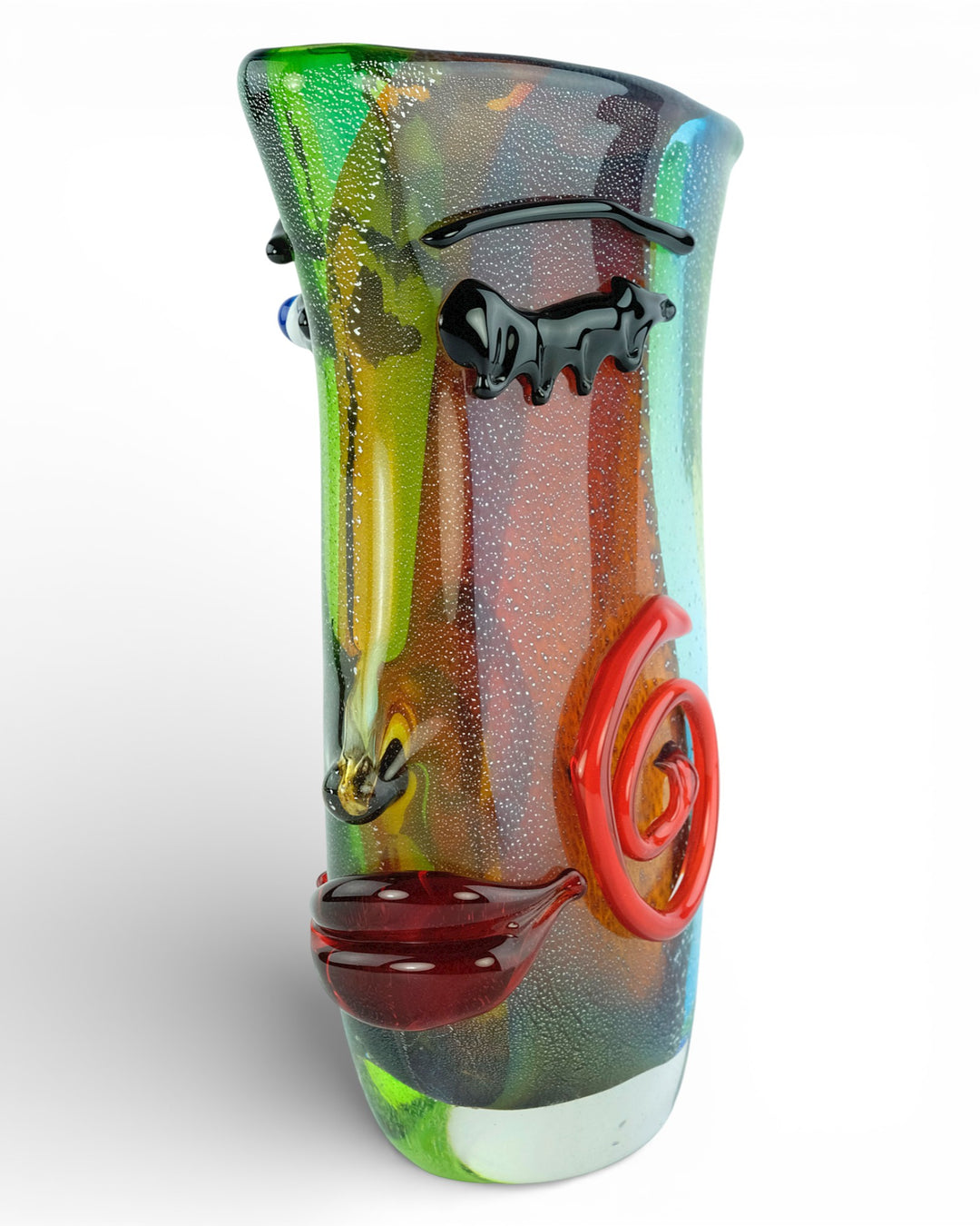Large glass vase of a female face in Picasso style
