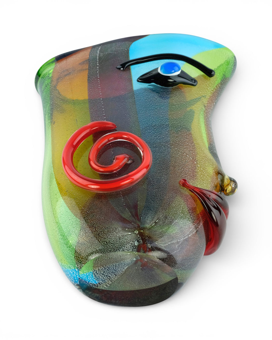 Large glass vase of a female face in Picasso style