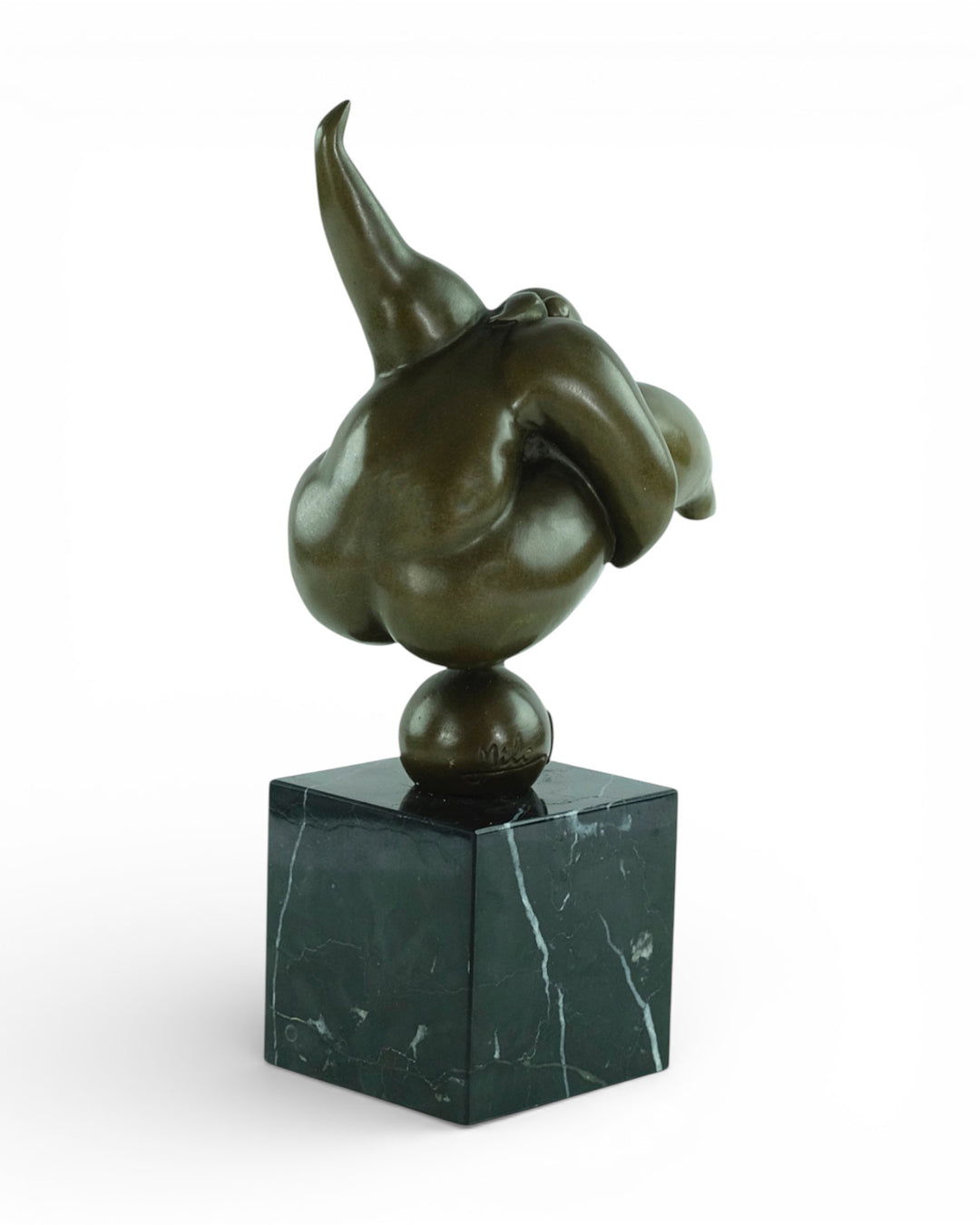 Bronze sculpture of a dancing voluptuous female in Botero style