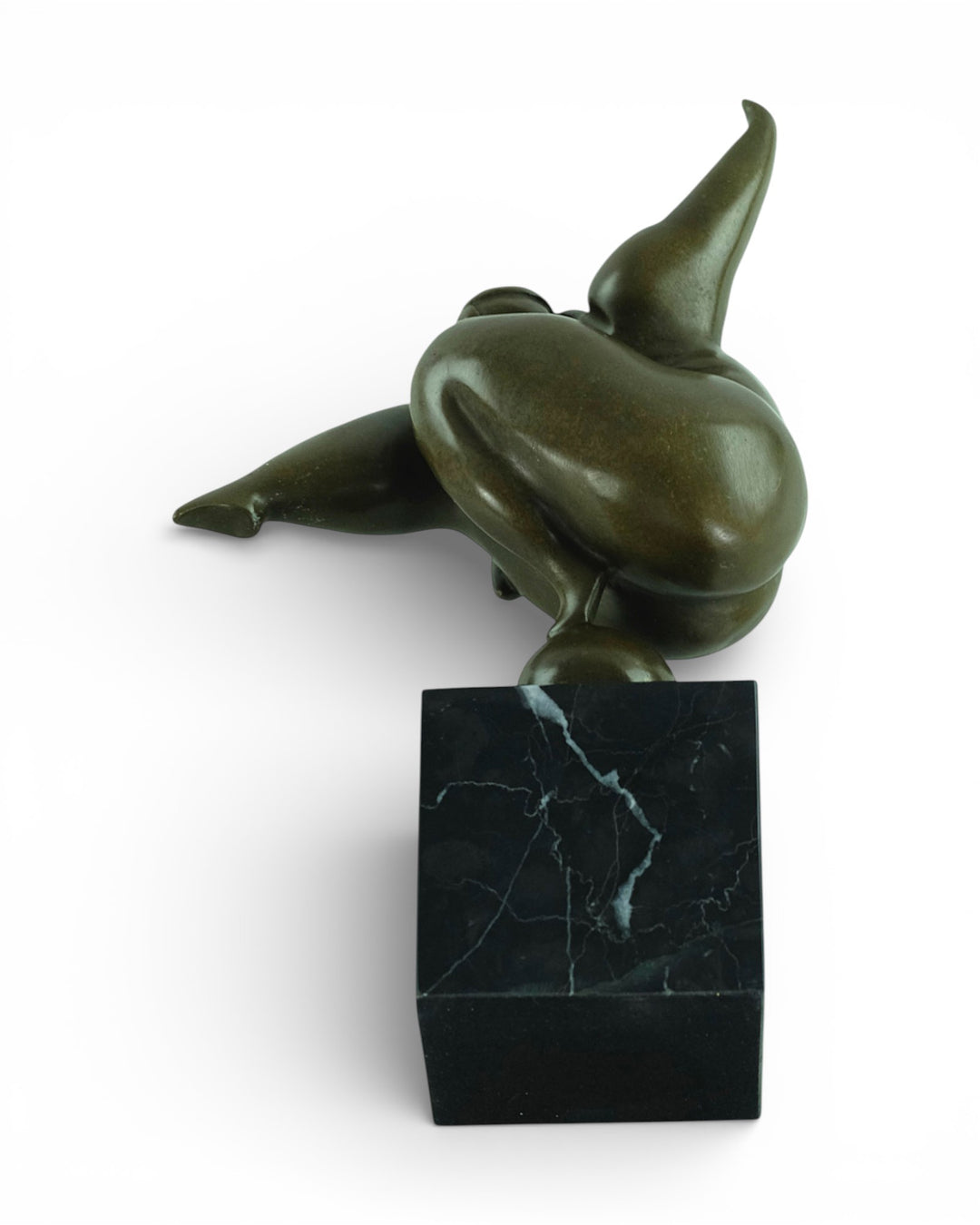 Bronze sculpture of a dancing voluptuous female in Botero style