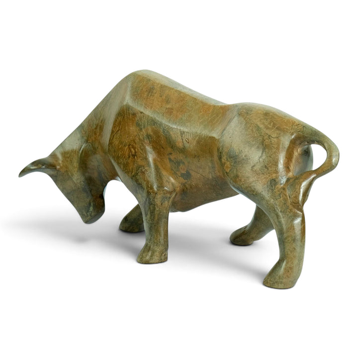 Bronze sculpture of a cubist style bull by the Pierre Chenet foundry