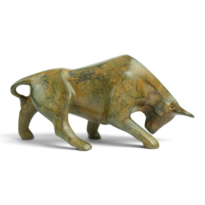 Bronze sculpture of a cubist style bull by the Pierre Chenet foundry