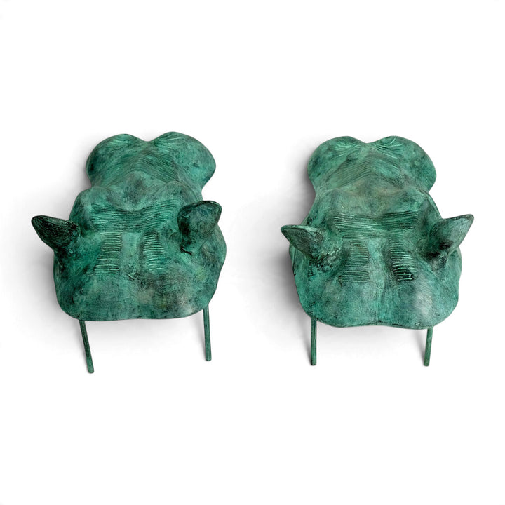 Zwei Nilpferd-Skulpturen aus Bronze mit Brunnenfunktion
