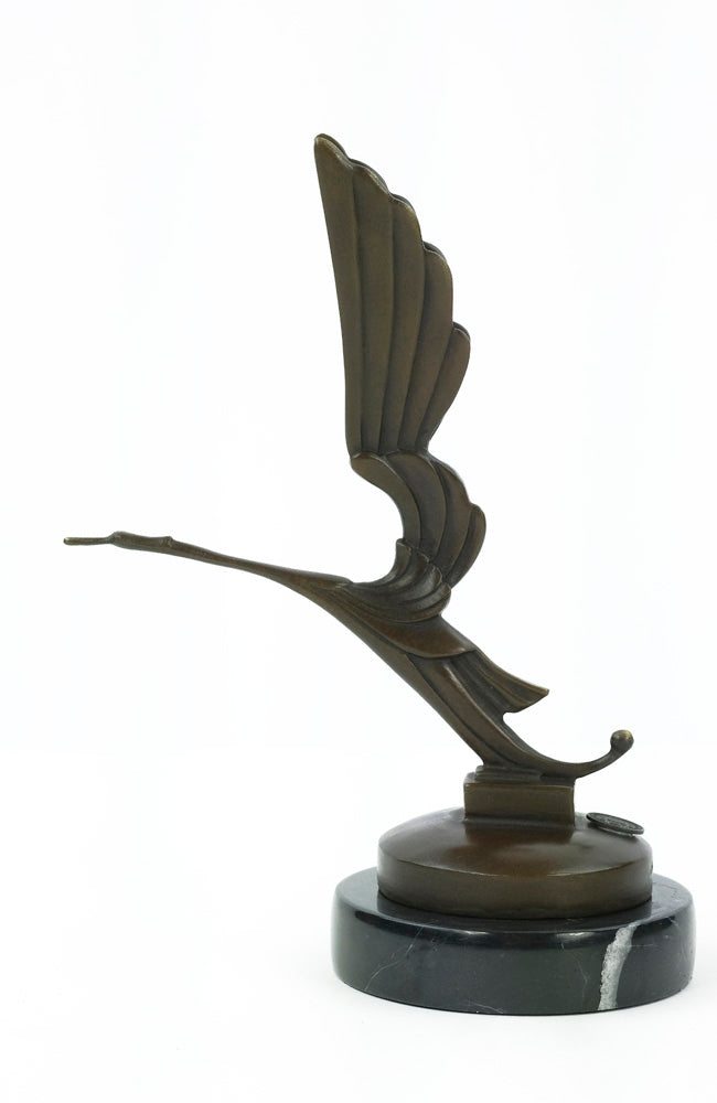 Bronze sculpture of a stork - Art Deco car mascot