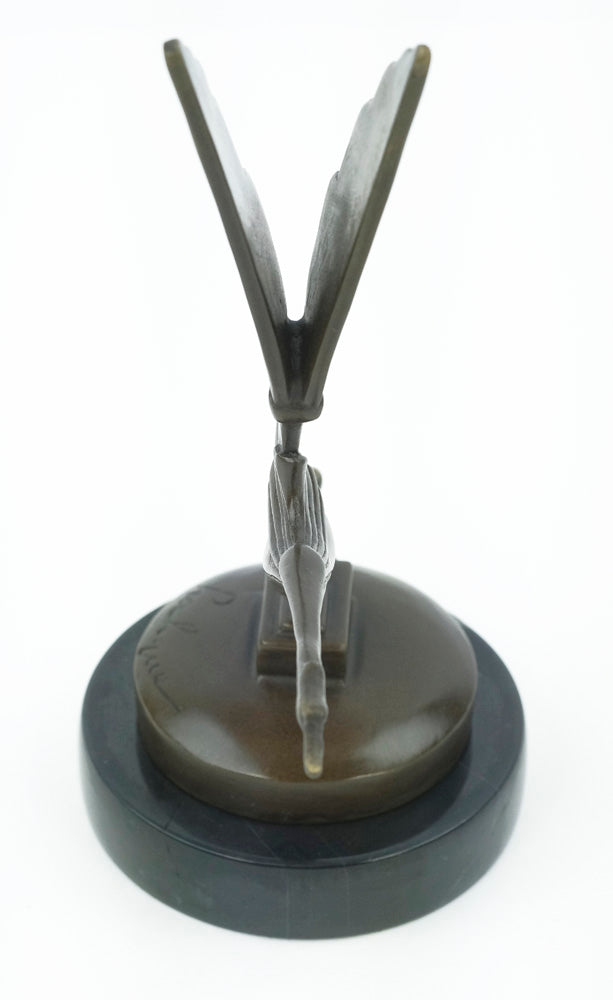 Bronze sculpture of a stork - Art Deco car mascot