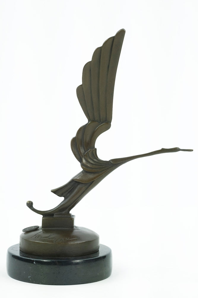Bronze sculpture of a stork - Art Deco car mascot