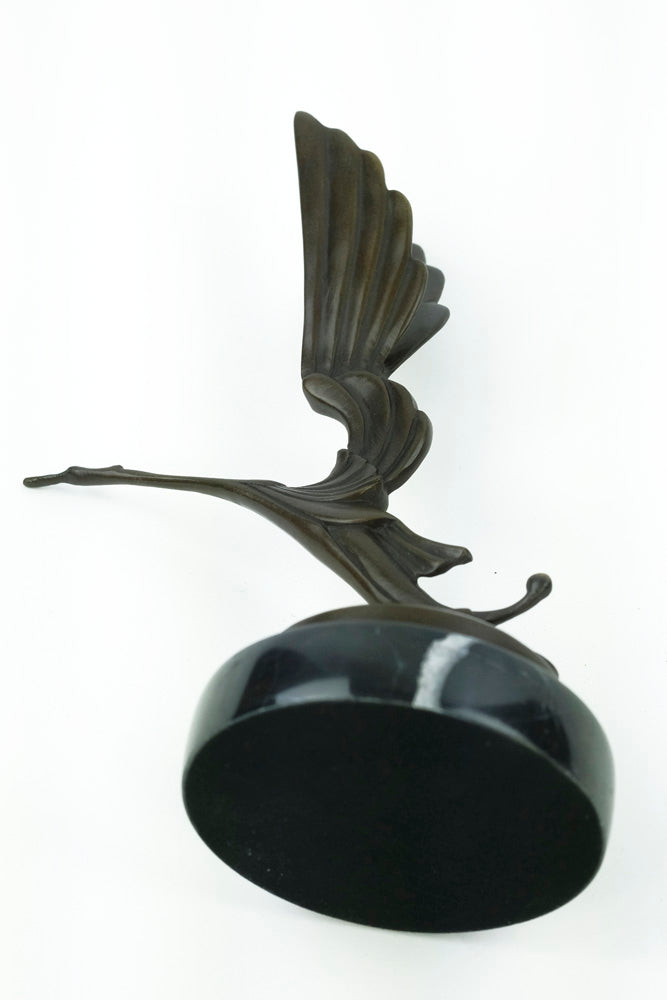 Bronze sculpture of a stork - Art Deco car mascot