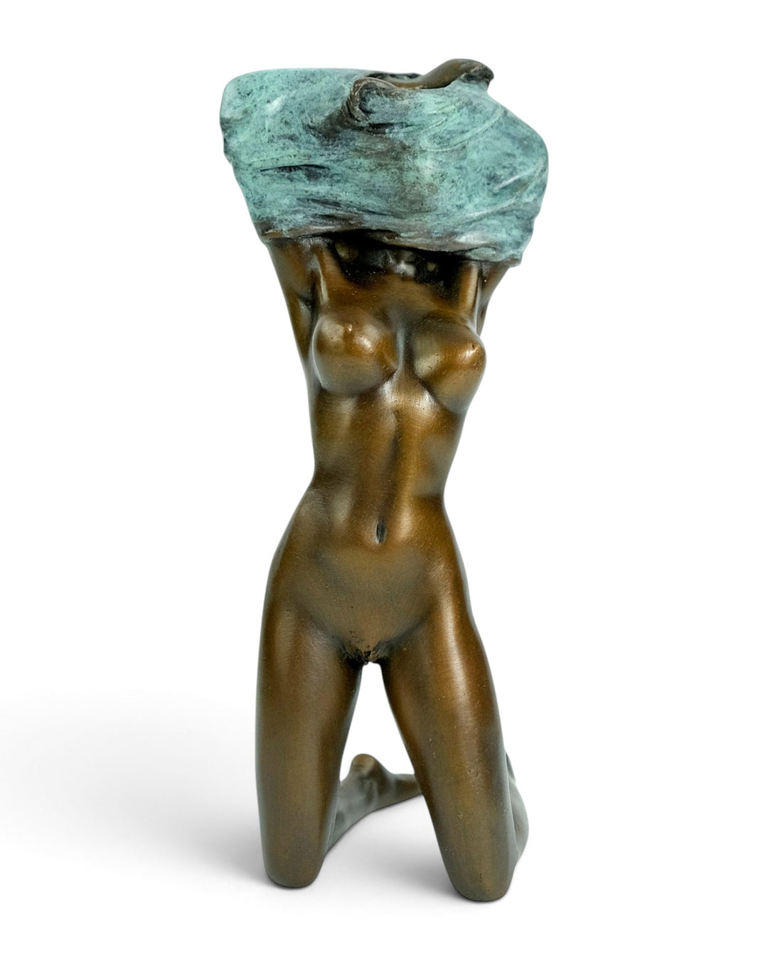Bronze Sculpture of an Undressing Female Nude
