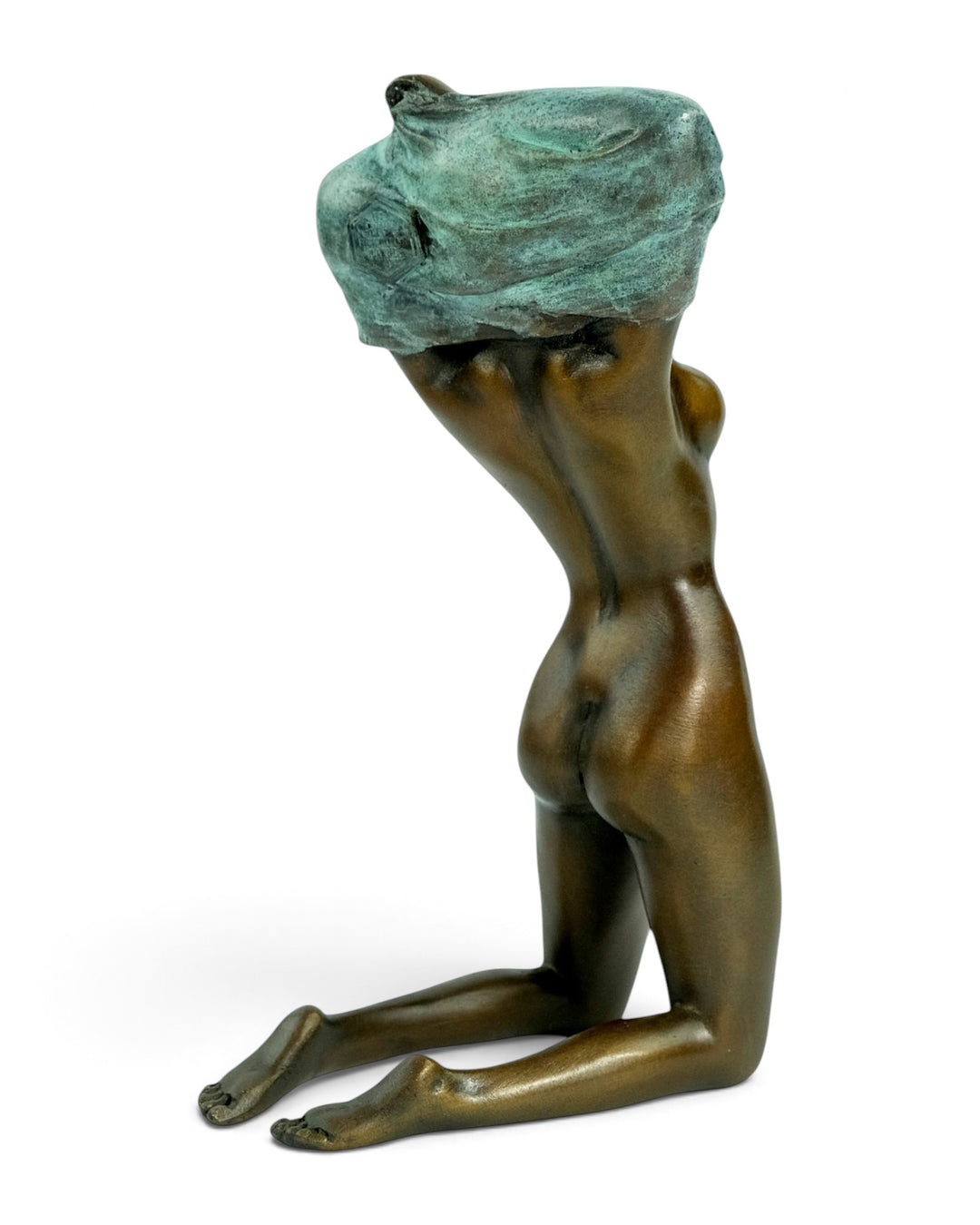 Bronze Sculpture of an Undressing Female Nude