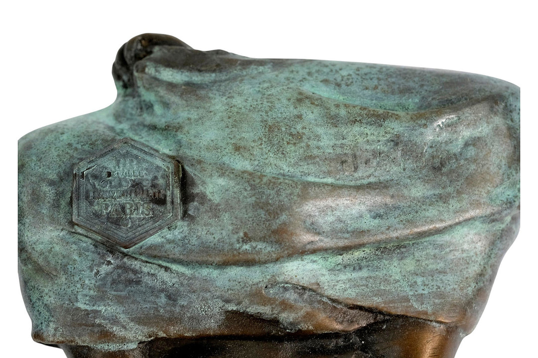 Bronze Sculpture of an Undressing Female Nude