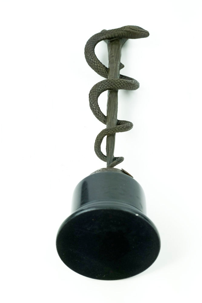 Bronze sculpture of the caduceus rod of Asclepius