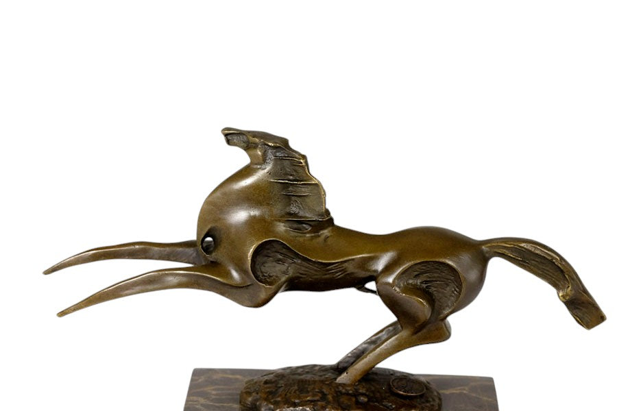 Abstract bronze horse sculpture