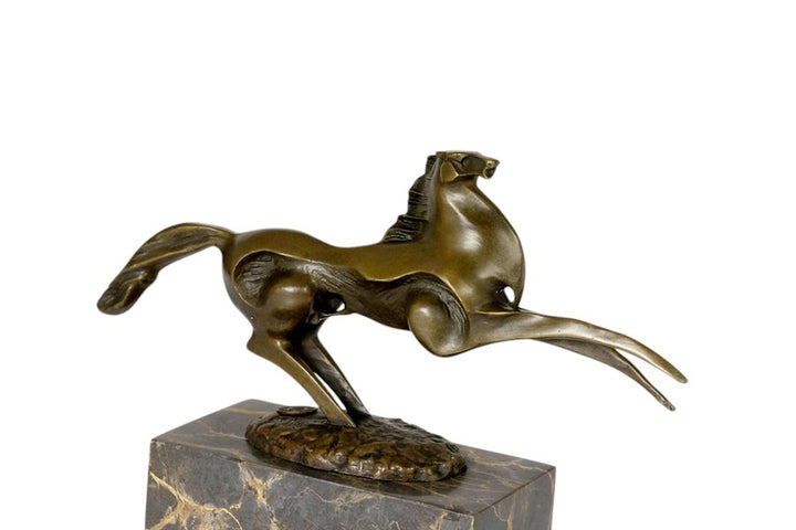 Abstract bronze horse sculpture