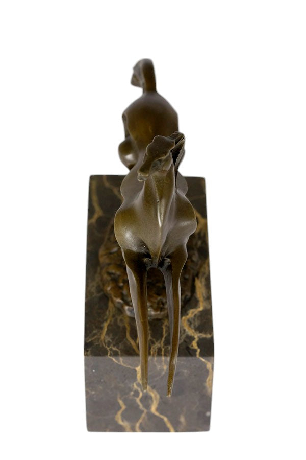 Abstract bronze horse sculpture