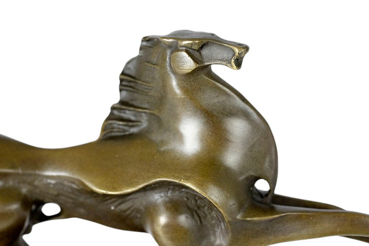 Abstract bronze horse sculpture