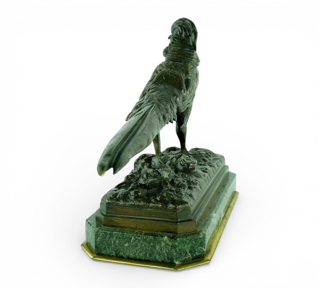 Antique bronze sculpture of a pheasant by Henri Trodoux