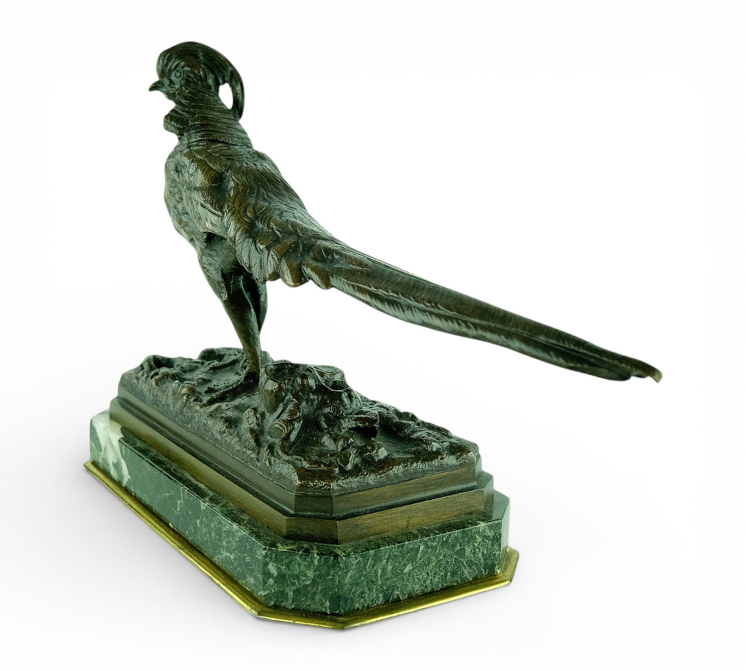 Antique bronze sculpture of a pheasant by Henri Trodoux