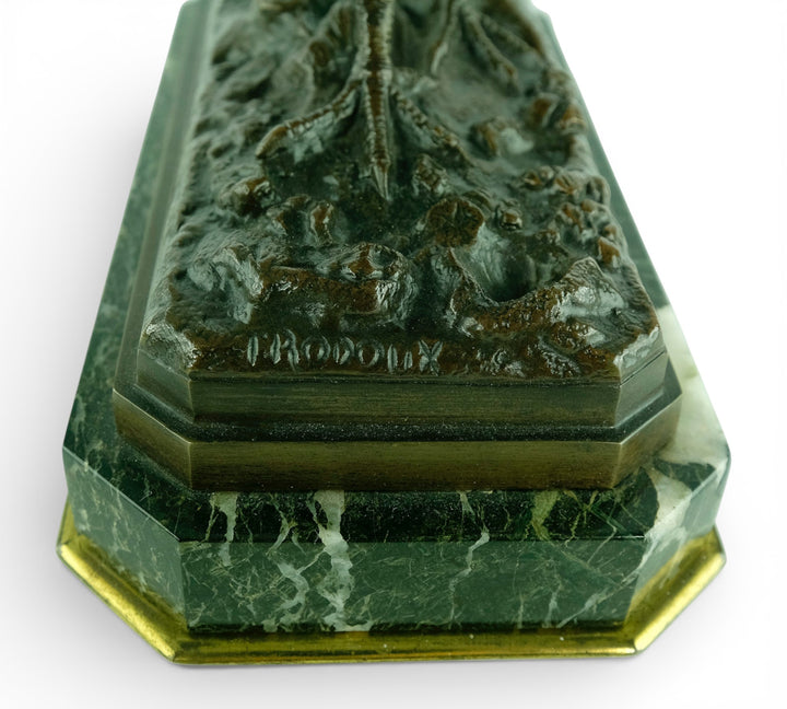 Antique bronze sculpture of a pheasant by Henri Trodoux