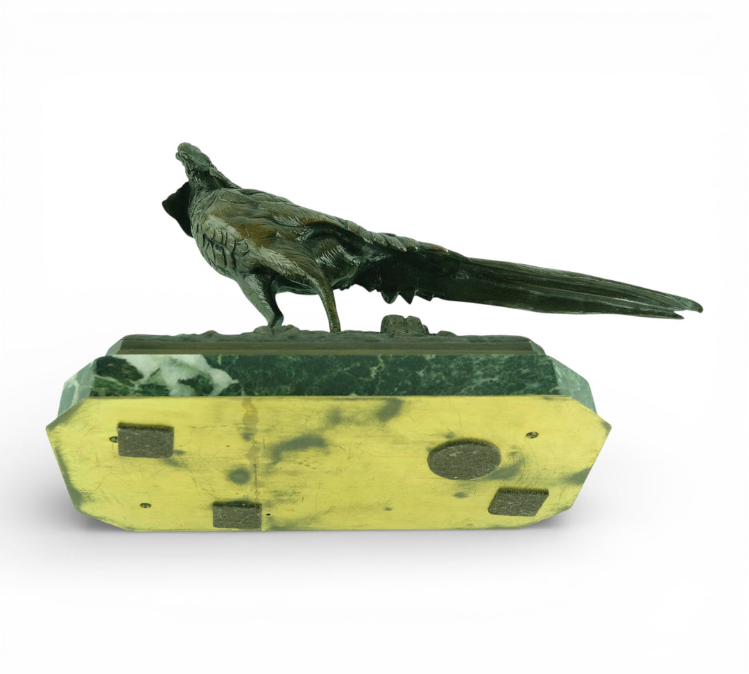 Antique bronze sculpture of a pheasant by Henri Trodoux