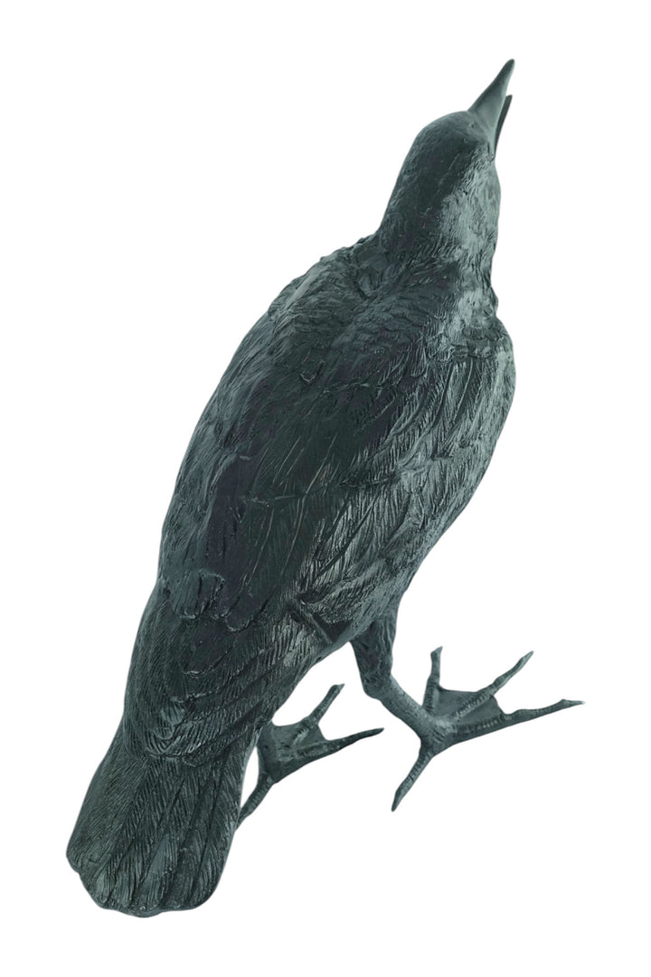 Lifesize bronze sculpture of a raven female