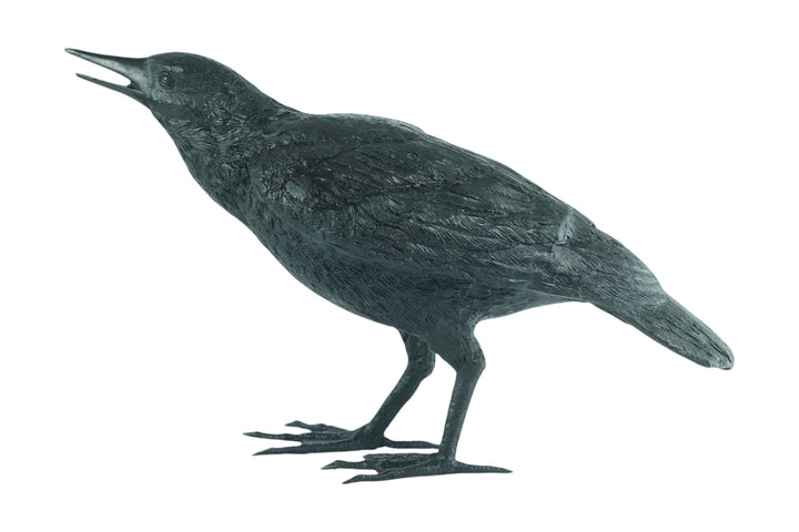 Lifesize bronze sculpture of a raven female