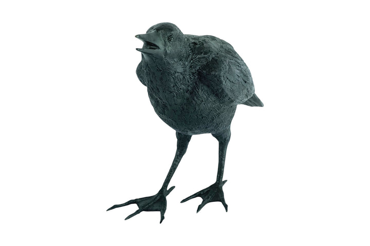 Lifesize bronze sculpture of a raven female