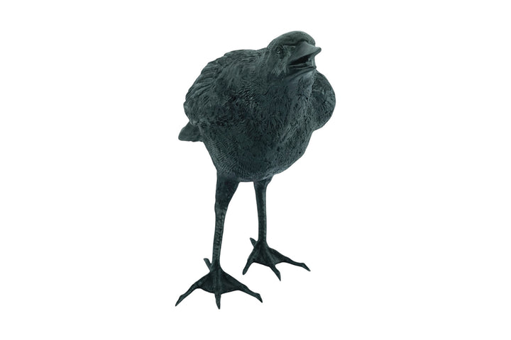Lifesize bronze sculpture of a raven female