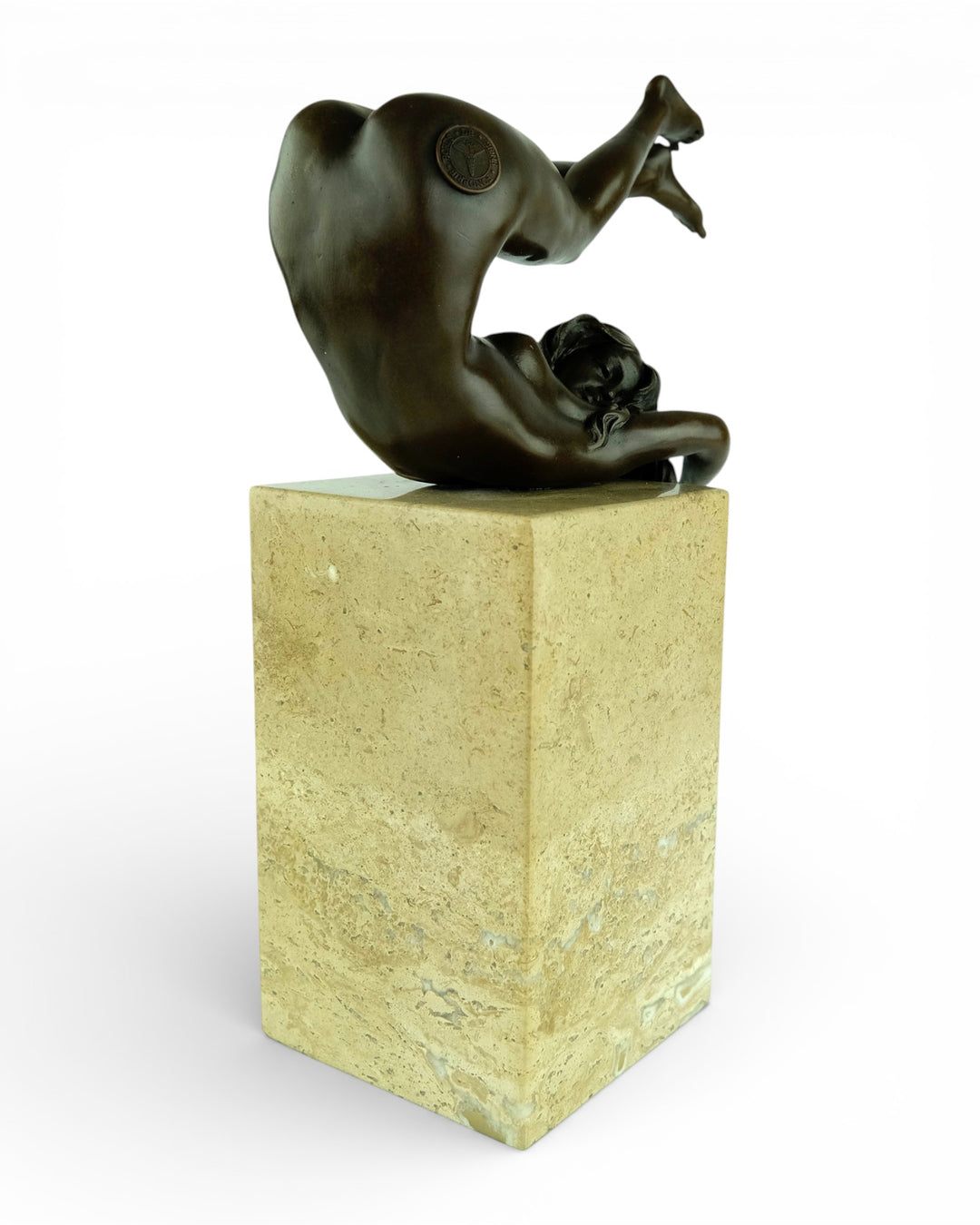 Bronze sculpture of a female in flowing pose