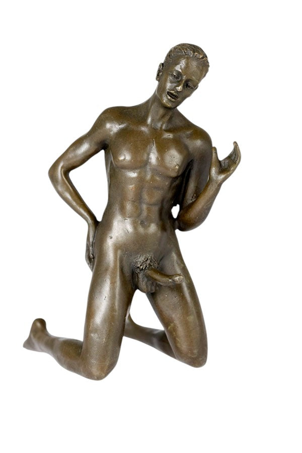 Bronze sculpture of a male and female couple having sex