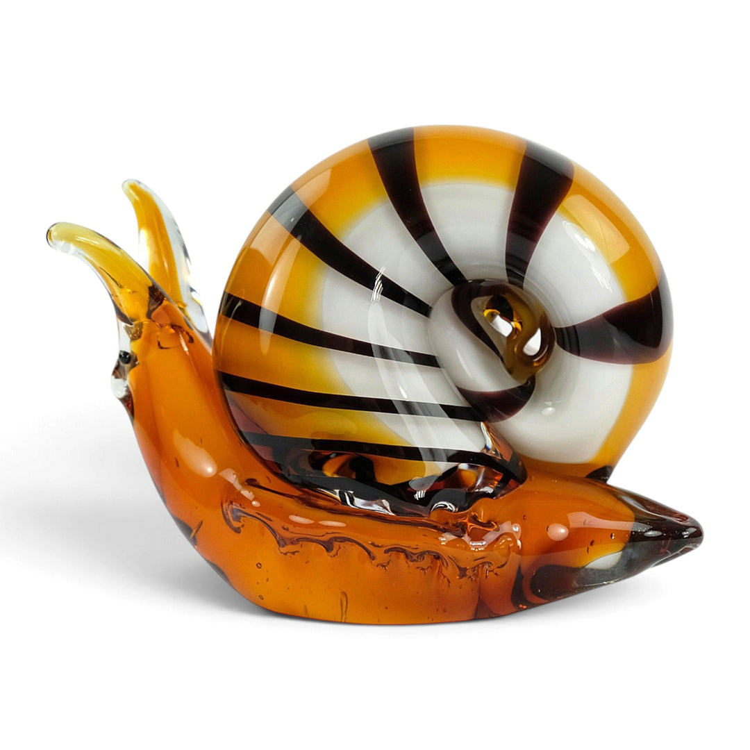 Escultura de cristal de un caracol al estilo de Murano