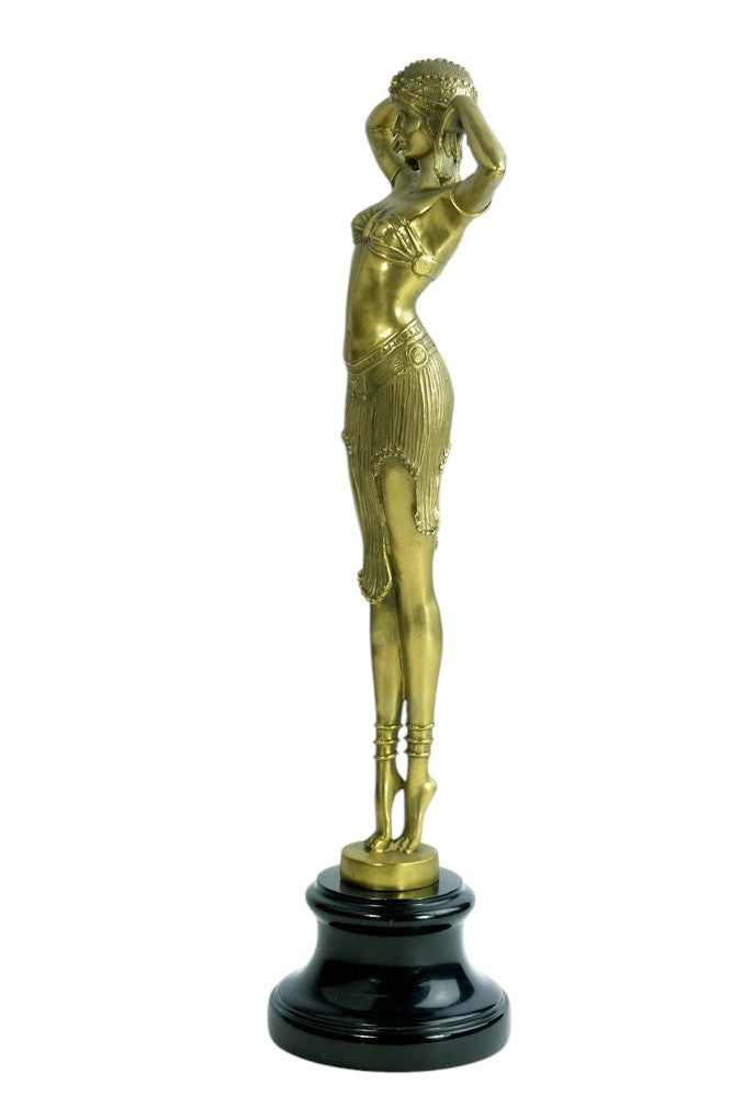 Bronze sculpture of an Egyptian 'Scarab' dancer after Chiparus
