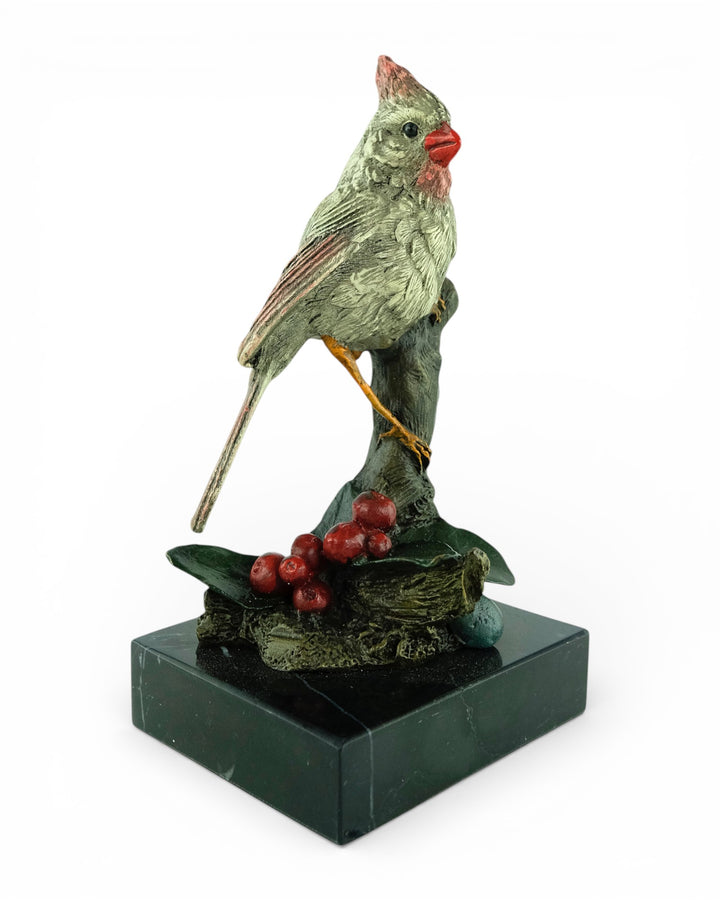 Weens bronzen beeld van een Noordelijke kardinaal vogel