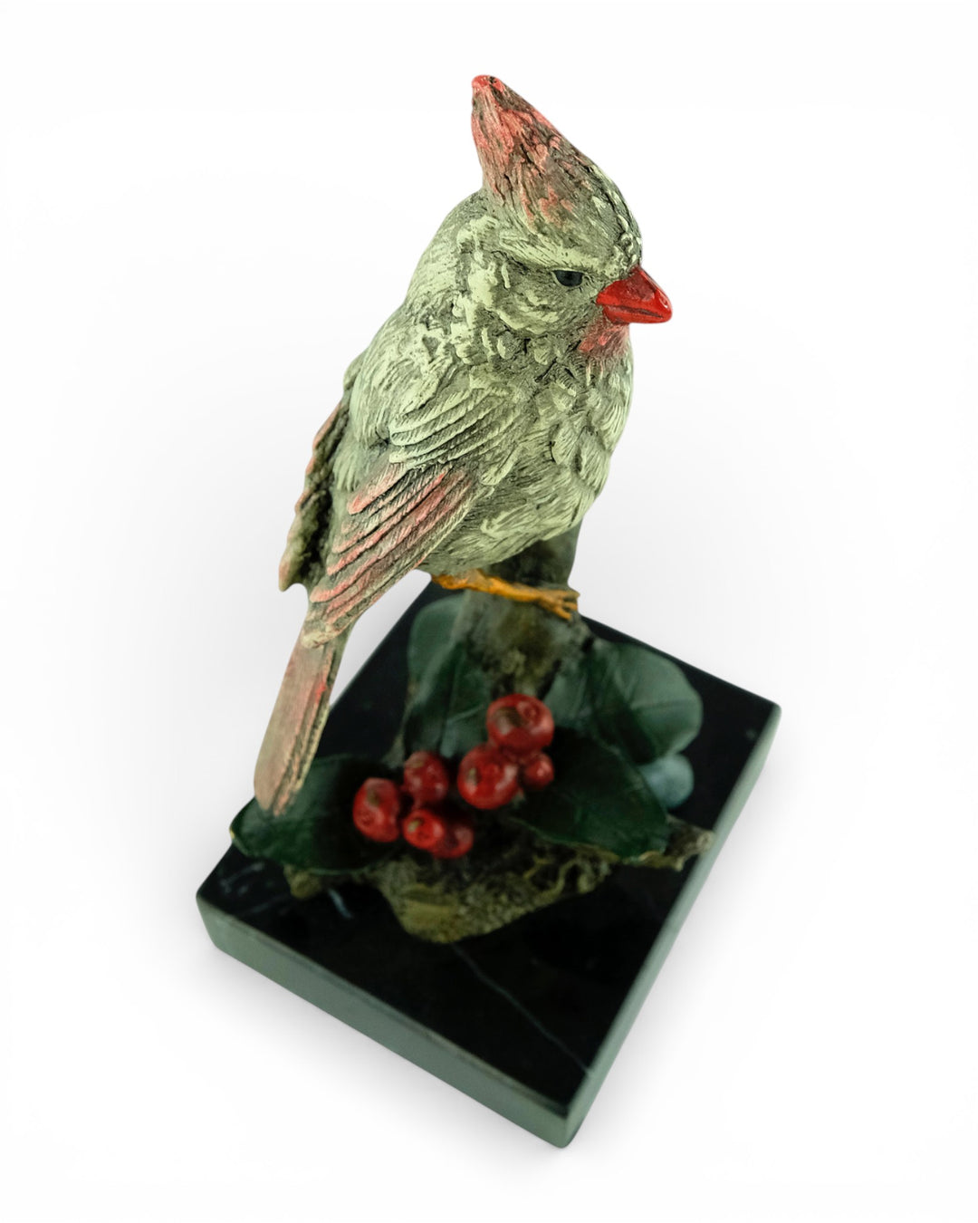 Weens bronzen beeld van een Noordelijke kardinaal vogel